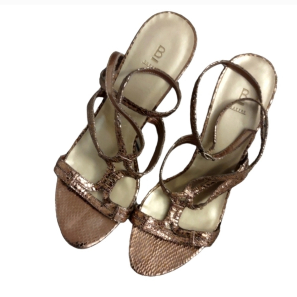 Bakers Strappy Wrap Around  Angle Broze Sandal Heels 7.5